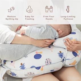 img 3 attached to 🤱 SEEDNUR U Shape Nursing Pillows for Breastfeeding – Newborn Pillow with Removable Cotton Blend Cover, Infant Support, and Bonus Head Positioner (Red)