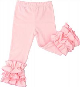 img 4 attached to Toddler Girls' Solid Color Ruffle Leggings, Baby Pants By Slowera
