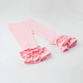 img 2 attached to Toddler Girls' Solid Color Ruffle Leggings, Baby Pants By Slowera