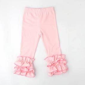 img 3 attached to Toddler Girls' Solid Color Ruffle Leggings, Baby Pants By Slowera