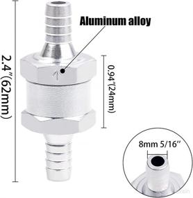 img 3 attached to 🔒 Joywayus 5/16" Aluminum Non Return One Way Check Valve for Fuel: Petrol & Diesel