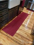 img 1 attached to Non-Skid Brown Kitchen Runner Rug - 18"X59" - Machine Washable, Easy To Clean Kitchen Floor Mat By Color G review by Liz West