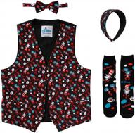 dr. seuss cat in the hat headband, vest and socks costume accessory kit for adults black logo