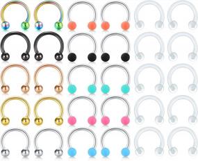 img 4 attached to 8Mm & 10Mm Stainless Steel Septum Rings - LAURITAMI Jewelry For Nose, Cartilage Helix Tragus Earring Hoop Eyebrow Lip Piercing