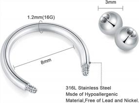 img 3 attached to 8Mm & 10Mm Stainless Steel Septum Rings - LAURITAMI Jewelry For Nose, Cartilage Helix Tragus Earring Hoop Eyebrow Lip Piercing