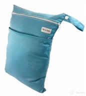 reusable baby wet and dry bag for diapers and burp cloths - washable & convenient (blue) логотип