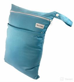 img 4 attached to Reusable Baby Wet and Dry Bag for Diapers and Burp Cloths - Washable & Convenient (Blue)