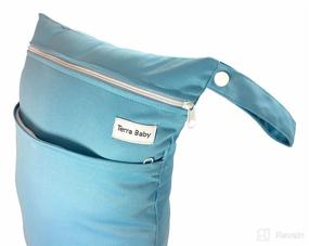 img 2 attached to Reusable Baby Wet and Dry Bag for Diapers and Burp Cloths - Washable & Convenient (Blue)