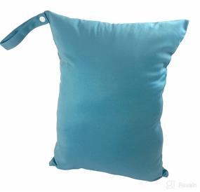 img 3 attached to Reusable Baby Wet and Dry Bag for Diapers and Burp Cloths - Washable & Convenient (Blue)