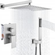 brushed nickel kes 10 inch rain shower system with handheld spray & pressure balance faucets - xb6230-bn логотип