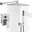 brushed nickel kes 10 inch rain shower system with handheld spray & pressure balance faucets - xb6230-bn logo