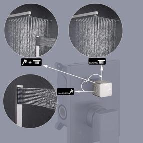 img 2 attached to Brushed Nickel KES 10 Inch Rain Shower System With Handheld Spray & Pressure Balance Faucets - XB6230-BN