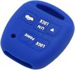 segaden silicone cover protector case holder skin jacket compatible with toyota lexus 3 button remote key fob cv2423 deep blue logo