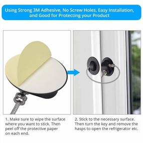 img 3 attached to ESynic Refrigerator Lock: 2PCS Child & Adult Safety Fridge Door Lock W/ Strong Adhesive & 4 Keys