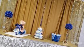 img 7 attached to Add Some Sparkle To Your Event With Trlyc Royal Blue Sequin Backdrop Curtains - 2 Panels 2FTx8FT