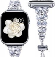 роскошный ремешок apple watch с бриллиантами и кристаллами - ремешок goton bling для серий 44 мм, 45 мм, 42 мм 7 6 5 4 3 2 1 se логотип