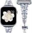 luxury diamond crystal apple watch band - goton bling band for 44mm, 45mm, 42mm series 7 6 5 4 3 2 1 se logo