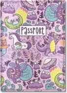 🐉 quttie kids vegan eco leather passport cover: dragon yetti pattern - durable & stylish passport holder for young travelers логотип