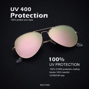 img 3 attached to KALIYADI Polarized Aviator Sunglasses For Driving - 100% UV Protection For Men And Women