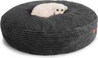 водонепроницаемая вельветовая кровать для собак - cordaroy's 50-дюймовая темно-серая кровать forever логотип