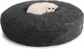 img 4 attached to Waterproof Corduroy Dog Bed - CordaRoy'S 50-Inch Dark Grey Forever Bed