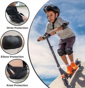 img 2 attached to Kids/Youth Knee & Elbow Pads + Wrist Guards Set For Multi-Sports - Roller Skates, Skateboarding, Inline Roller Skating, Cycling, BMX Bicycle Scooter