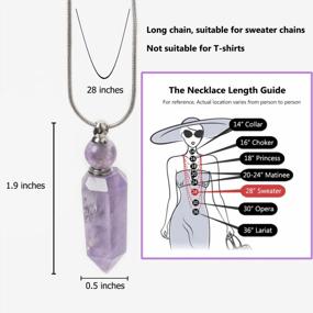 img 2 attached to Amethyst Hexagonal Healing Crystal Perfume Bottle Pendant Necklace For Women - AMOYSTONE Natural Aromatherapy With Bullet Shape Design