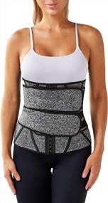 img 4 attached to Women'S Waist Trimmer Belt And Body Shaper With Sweat Band For Weight Loss - HOTAPEI Waist Cincher