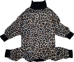 img 3 attached to 🐶 Pitbull Pajamas: Tooth and Honey's Big Dog Jumpsuit with Leopard Print - Lightweight Pullover Onesie for Full Coverage Dog Pjs