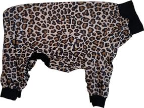 img 1 attached to 🐶 Pitbull Pajamas: Tooth and Honey's Big Dog Jumpsuit with Leopard Print - Lightweight Pullover Onesie for Full Coverage Dog Pjs