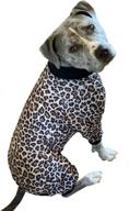 🐶 pitbull pajamas: tooth and honey's big dog jumpsuit with leopard print - lightweight pullover onesie for full coverage dog pjs логотип