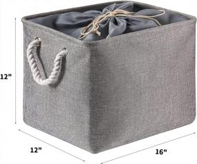 img 3 attached to QBSM Storage Basket Open Storage Bin, Fabric Storage Basket For Shelves Organizing Closet Shelf Nursery Toy Decorative Large Linen Closet Organizers With Handles Cubes (Large Cube-2 Pack, Grey)