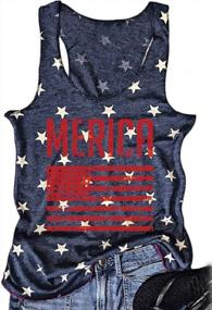 img 4 attached to Women'S USA Flag Tank Top: FAYALEQ 4Th Of July Patriotic Sleeveless Vest