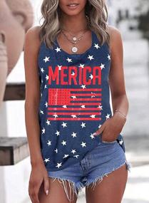 img 2 attached to Women'S USA Flag Tank Top: FAYALEQ 4Th Of July Patriotic Sleeveless Vest