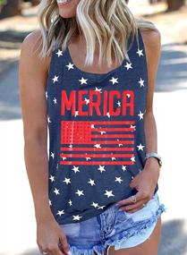 img 3 attached to Women'S USA Flag Tank Top: FAYALEQ 4Th Of July Patriotic Sleeveless Vest