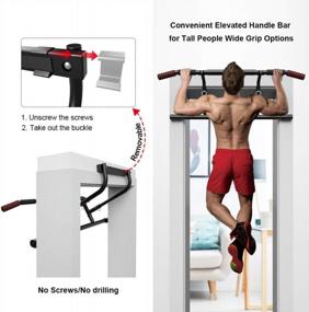 img 1 attached to Transform Your Home Into A Personal Gym With ONETWOFIT'S No-Screw Pull Up Bar For Doorway - Adjustable Height And Portable For Effective Strength Training