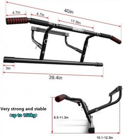 img 2 attached to Transform Your Home Into A Personal Gym With ONETWOFIT'S No-Screw Pull Up Bar For Doorway - Adjustable Height And Portable For Effective Strength Training