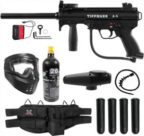 img 4 attached to Black Maddog Tippmann A-5 Silver Paintball Gun Marker Package With Starter Kit
