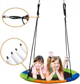img 1 attached to Experience Ultimate Fun With Our 40 Inch Saucer Tree Swing | 700 Lb Weight Capacity | Adjustable Ropes | Colorful And Durable | Safe For Children And Adults