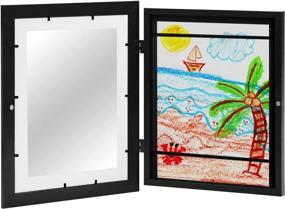 img 2 attached to Americanflat 10X12.5 Kids Artwork Picture Frame In Black- Displays 8.5X11 With And 10X12.5 Without Mat - Composite Wood With Shatter Resistant Glass - Horizontal And Vertical Formats - 4 Pack