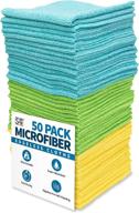 🧺 s&t inc. edgeless microfiber cleaning cloths, reusable and lint-free towels for home, kitchen & auto, 12x12 inch, 50 pack, assorted colors logo