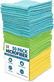 img 4 attached to 🧺 S&T INC. Edgeless Microfiber Cleaning Cloths, Reusable and Lint-Free Towels for Home, Kitchen & Auto, 12x12 Inch, 50 Pack, Assorted Colors