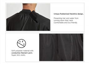 img 3 attached to Professional Anti-Static Salon Hair Cutting Cape With Rubber Neck Collar - Perfect For Shampoo, Haircut, And Styling In Black (53 X 57 Inches)