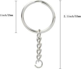 img 3 attached to 100PCS 1.2In Split Key Ring With Chain & Jump Rings - Silver Color Metal Parts W/ Open Connectors | KINGFOREST