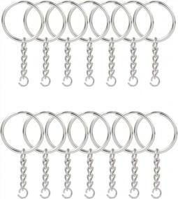 img 4 attached to 100PCS 1.2In Split Key Ring With Chain & Jump Rings - Silver Color Metal Parts W/ Open Connectors | KINGFOREST