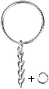img 1 attached to 100PCS 1.2In Split Key Ring With Chain & Jump Rings - Silver Color Metal Parts W/ Open Connectors | KINGFOREST