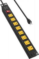 etl certified 19inch 1u rack mount pdu with 8 wide-spaced outlets for network servers - yellow logo