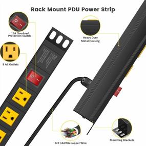 img 3 attached to ETL Certified 19Inch 1U Rack Mount PDU With 8 Wide-Spaced Outlets For Network Servers - Yellow