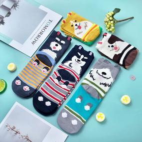 img 3 attached to 5 Pairs Womens Cute Dog Patterned Animal Socks Colorful Funny Casual Cotton Novelty Crew Socks Christmas