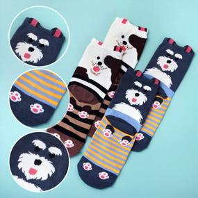 img 2 attached to 5 Pairs Womens Cute Dog Patterned Animal Socks Colorful Funny Casual Cotton Novelty Crew Socks Christmas